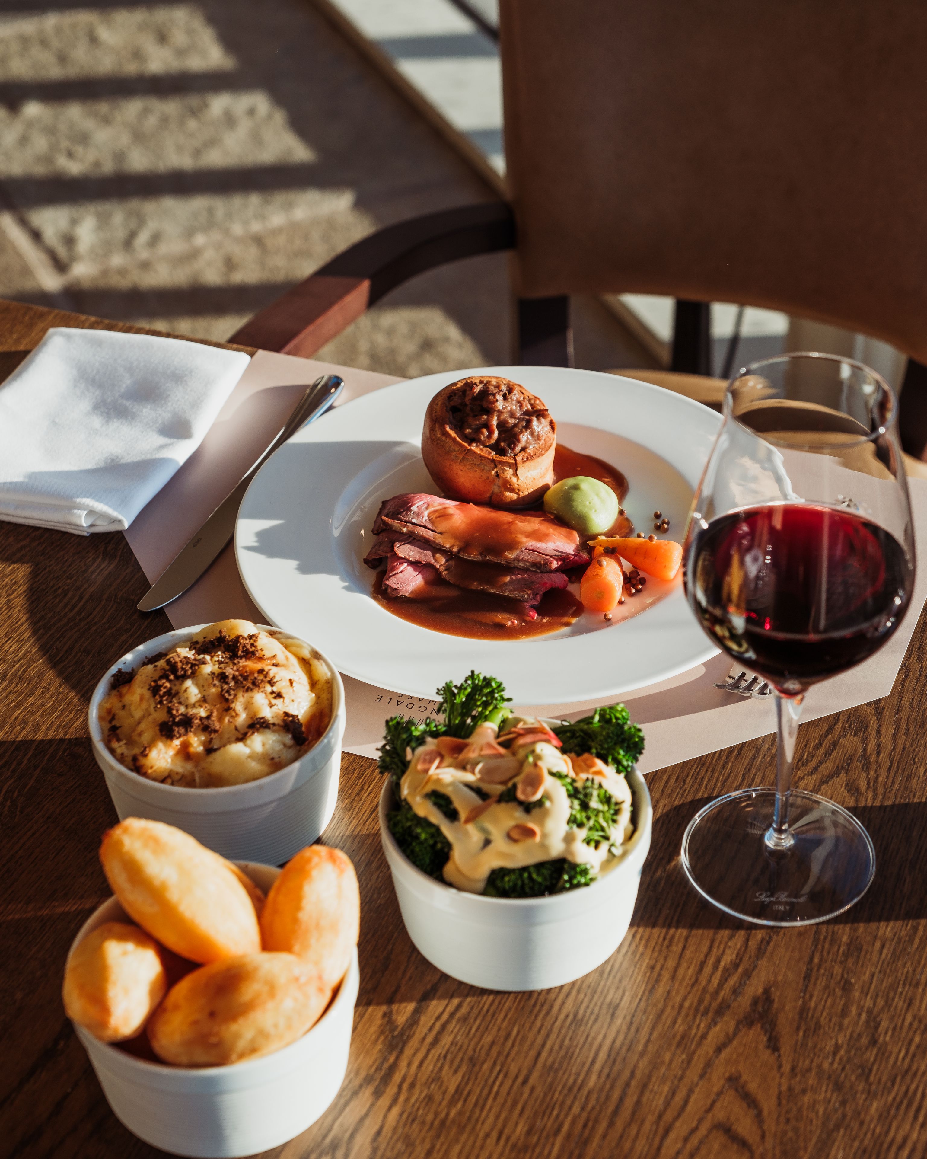 Dinner presented on a table