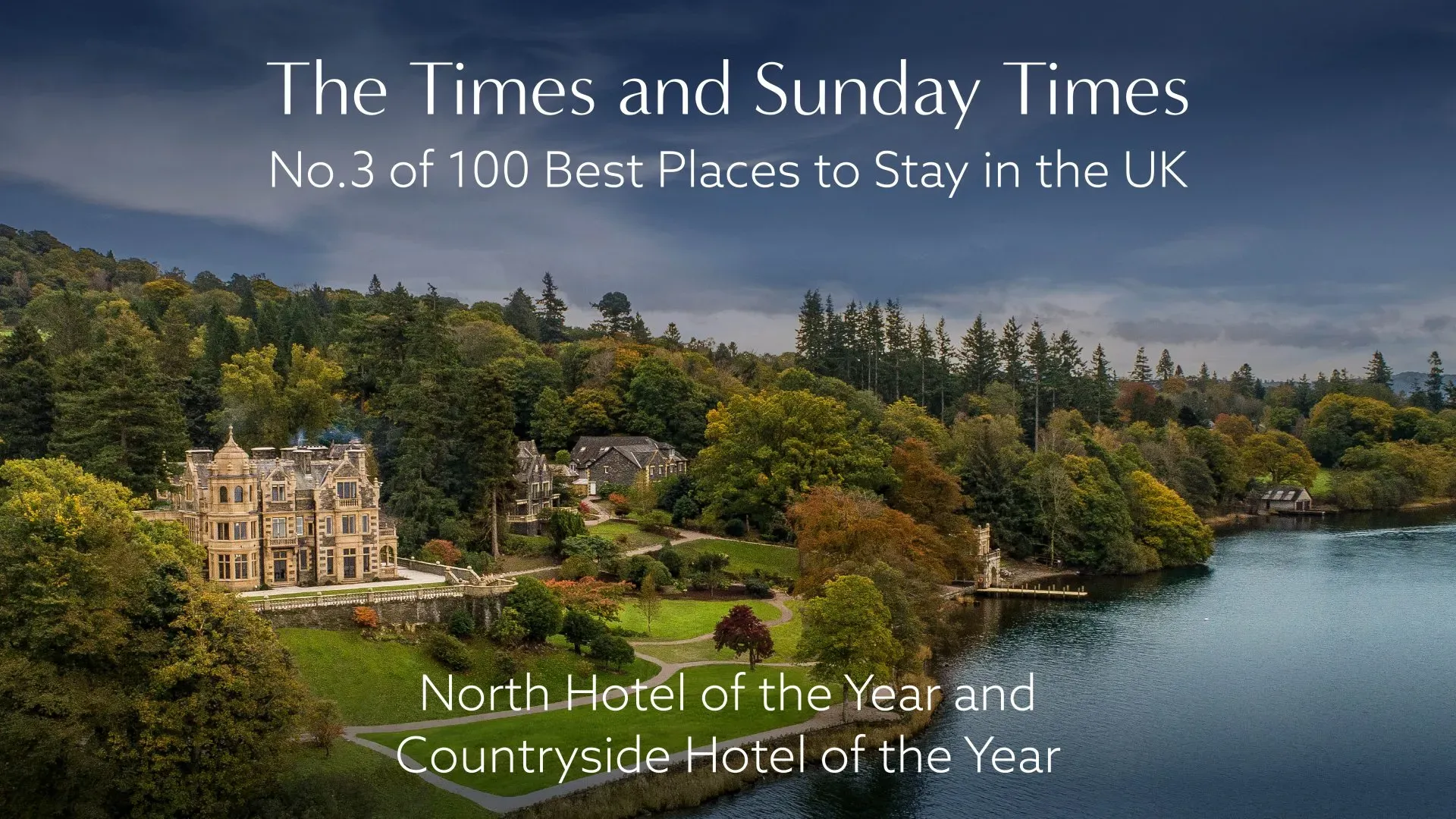 The Times and Sunday Times Number 3 of 100 Best Places to Stay in the UK, North Hotel of the Year and Countryside Hotel of the Year