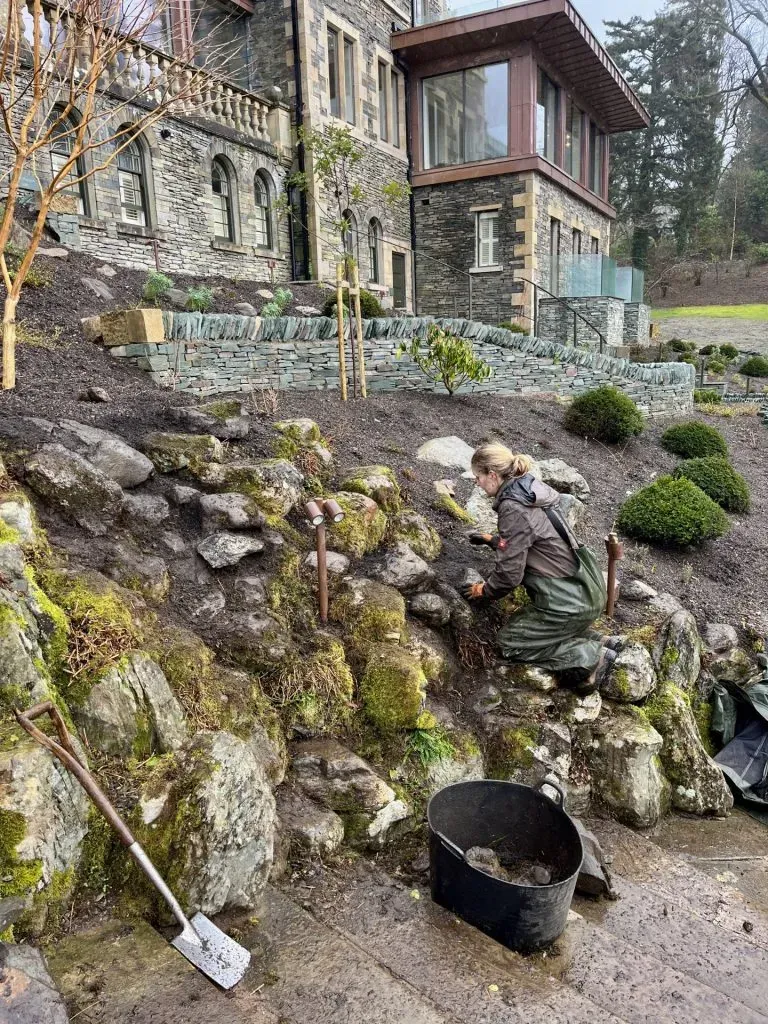 A lady gardening