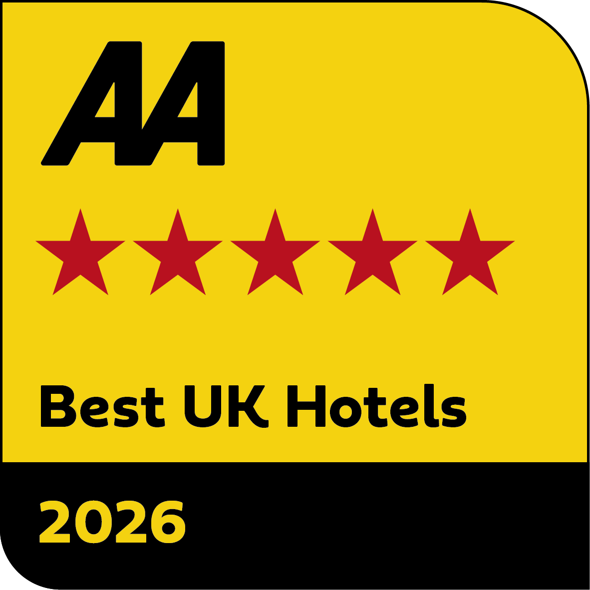 AA Hot Hot 5 Star Best UK Hotels Red Badge